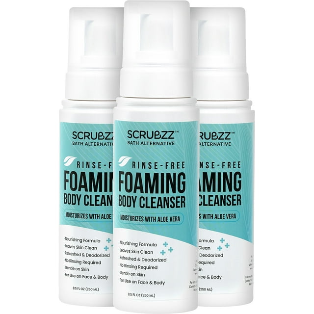 Scrubzz No Rinse Body Wash for Elderly, Rinse Free Cleansing Foam