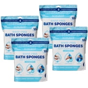 Scrubzz Rinse Free Bath Sponge, No Rinse Bath Wipes - 100 Count - 4 Pack