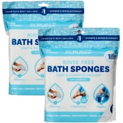 Scrubzz Rinse Free Bath Sponge, No Rinse Bath Wipes - 50 Count - 2 Pack