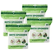 Scrubzz Rinse Free Bath Sponge, No Rinse Bath Wipes, Aloe Vera - 100 Count - 4 Pack