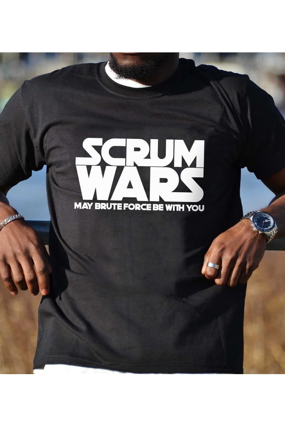 Scrum Rugby Funny Mens T-Shirt in Black or White, Rugby Union League Geek Sports Fan T Shirts, England Team, Brute Force, 107