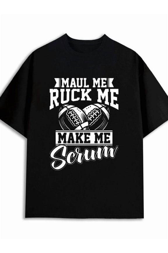 Greenink Scrum Rugby Tee men 180G Cotton black Casual Unisex Shirt Short Sleeve tshirts Vintage Unisex Shirt Graphic tshirts Trendy Unisex Shirt Cotton tshirts