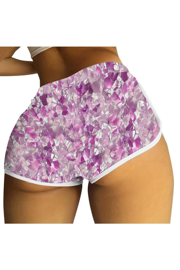 Scrunch Booty Active Shorts for Women Gym Dance Sexy Hot Pants Briefs Butt Lifting Cute Sports Leggings Purple, M