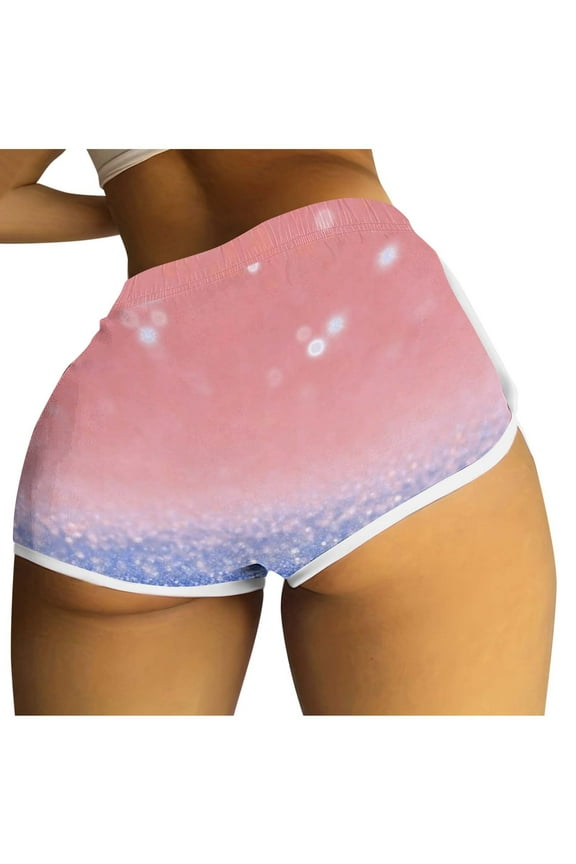 Scrunch Booty Dance Shorts for Women Gym Athletic Sexy Hot Pants Briefs Butt Lifting Cute Sports Leggings Blue, XXL