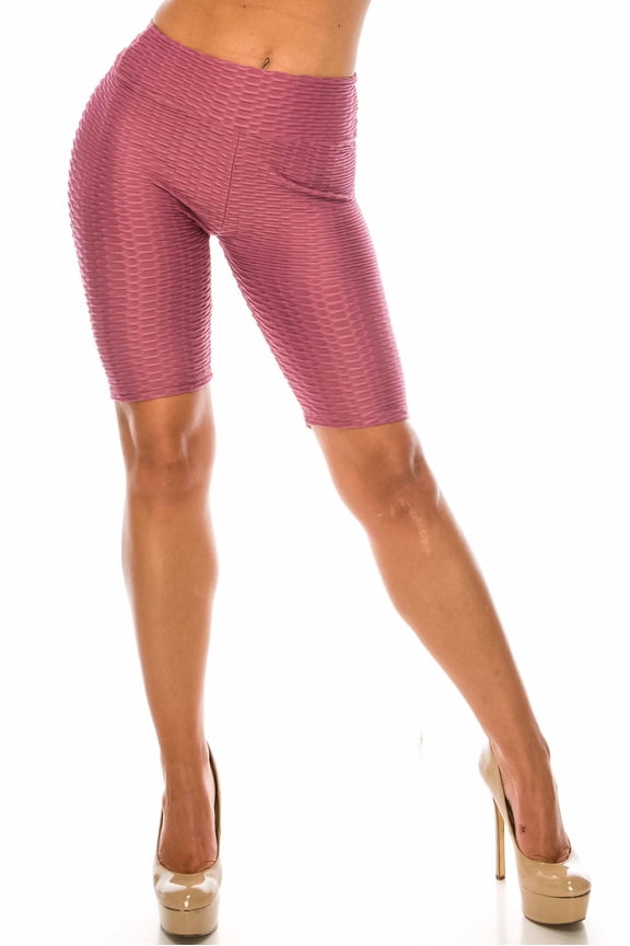 Scrunch Butt High Waisted Sport Shorts with Pockets Mauve S/M