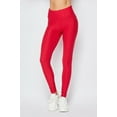 thumbnail image 1 of Scrunch Butt Textured High Waisted Leggings - Plus Size - 1XL 2XL 3XL with Pockets Red 1XL/2XL, 1 of 1