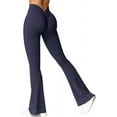 thumbnail image 1 of Scrunch Flare Leggings Daze V Back Butt Lifting Wide Leg High Waist 31.5" Gym Workout Yoga Pants, 1 of 6