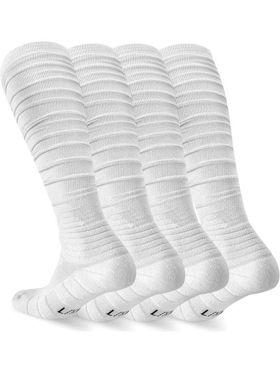 Football Socks 2 Pack, Extra Long Padded Athletic Socks for Men & Women