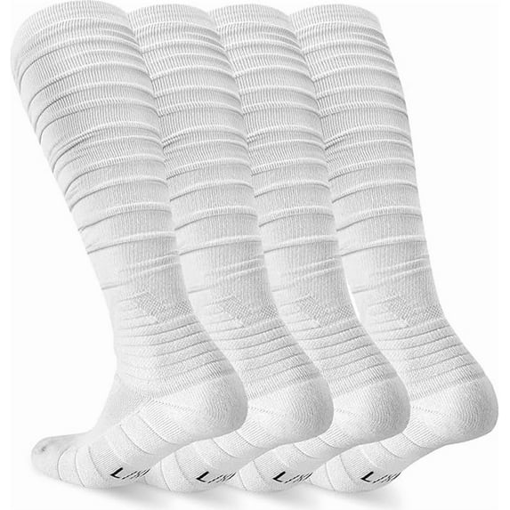 Scrunch Football Socks 2 Pack, Extra Long Padded Athletic Socks for Men & Women