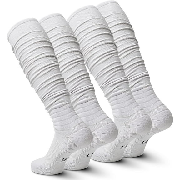 Scrunch Football Socks Ultra Long 1 Pack/2 Packs Combed Cotton With Ankle Support Padded Knee High Socks Youth Adult