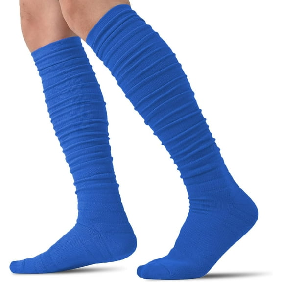 Scrunch Football Socks Ultra Long 1 Pack/2 Packs Combed Cotton With Ankle Support Padded Knee High Socks Youth Adult