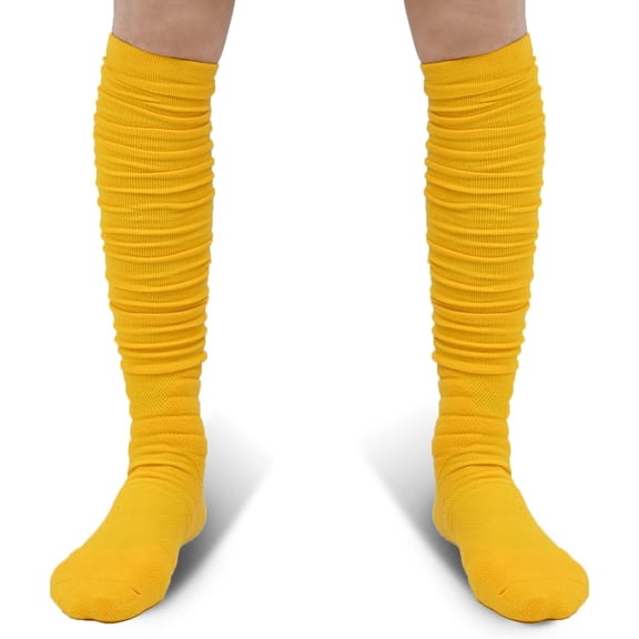 Scrunch Football Socks Ultra Long 1 Pack/2 Packs Combed Cotton With Ankle Support Padded Knee High Socks Youth Adult