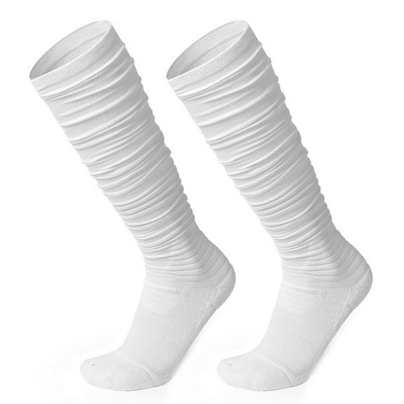 Scrunch Football Socks Ultra Long Cotton Knee High Socks Padded Rugby Socks