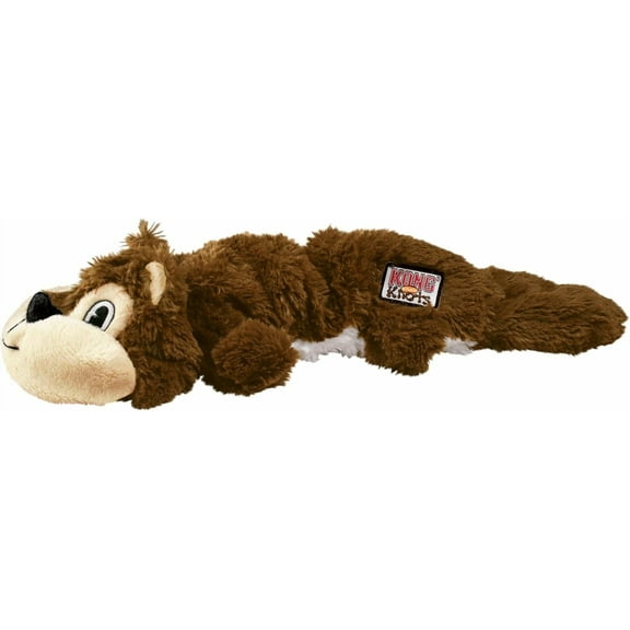 - Scrunch Knots Squirrel - Internal Knotted Ropes and Minimal Stuffing for Less Mess - For Medium/Large Dogs