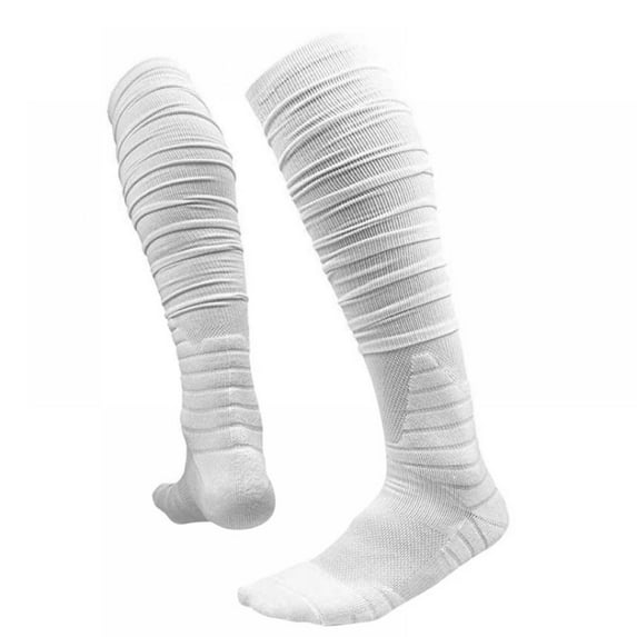 Scrunch Ultra Long Football Socks Combed Cotton with Ankle Support Padded Knee High Socks Tube Sock Youth Adult