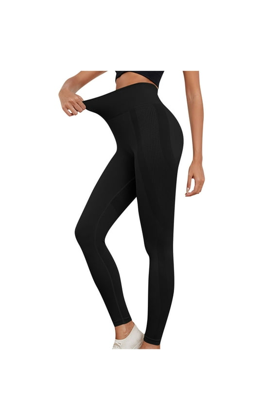 Scrunch Yoga Leggings for Women Seamless High Waisted Gym Exercise Pants Stretch Butt Lifting Workout Tights Black