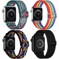 thumbnail image 1 of Scrunchie Bands Compatible with Apple Watch Bands 40mm 38mm 41mm 42mm 44mm 45mm 49mm, Adjustable Braided Elastic Stretchy Nylon Solo Loop Women Men Wristbands for iWatch Series Ultra 9 3 4 5 SE 6 7 8, 1 of 8