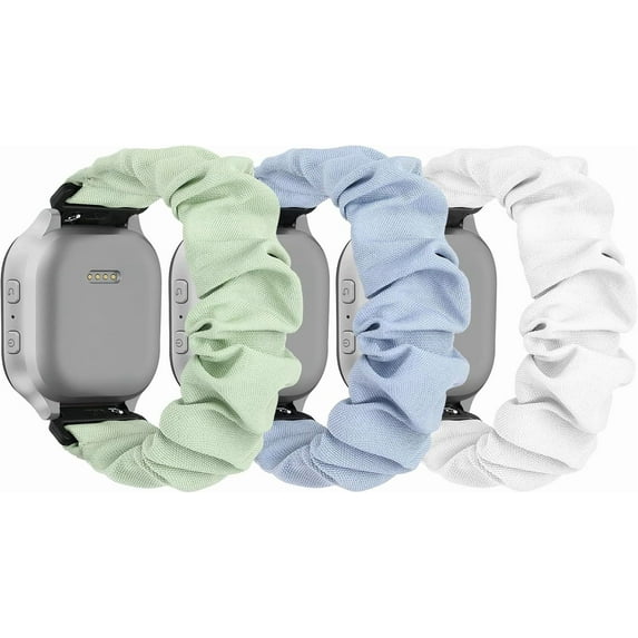Scrunchie Bands Compatible with Gizmo Watch 3 2 1/ Gabb Watch 3 2 1 and SyncUP Kids Watch, Solo Loop 20mm Cute Stretchy Gizmo Watch Band for Kids Boys Girls