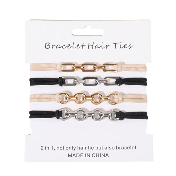 Scrunchie Hair Ties With Beige Black Elastic Ponytail Holder Elastic HairTies Elastic Bands