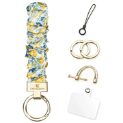 Scrunchie Keychain Wristlet, Key Chain for Car Keys with D Ring, Stretchy Phone Charms with Tether Tab for Women.