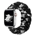thumbnail image 1 of Scrunchie Strap For Apple watch band 40mm 44mm 42mm 38mm 42 mm Elastic Nylon bracelet Solo Loop band iWatch 5 4 3 se 6 7 41 45mm - Black Gray flower, 1 of 10