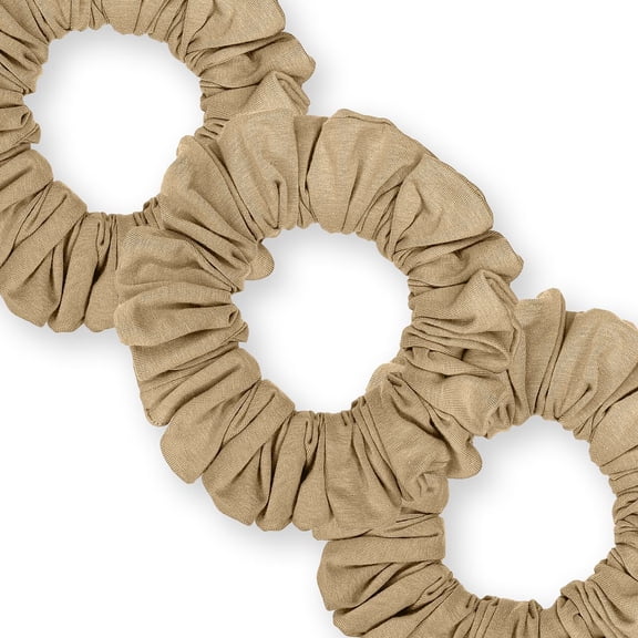 Scrunchies Cotton Knit Jumbo Size 3-Pack Ponytail Holder Made in USA Scrunchie King Beige