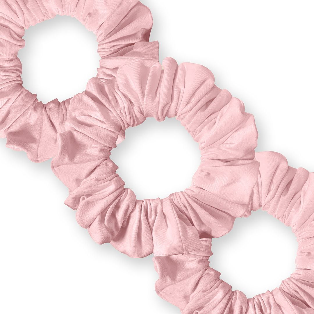 Scrunchies Cotton Knit Jumbo Size 3-Pack Ponytail Holder Made in USA Scrunchie King Blush