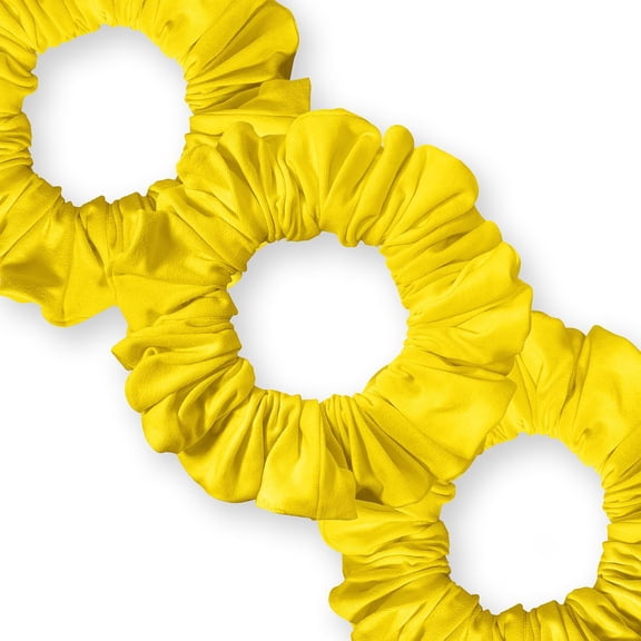 Scrunchies Cotton Knit Jumbo Size 3-Pack Ponytail Holder Made in USA Scrunchie King Yellow