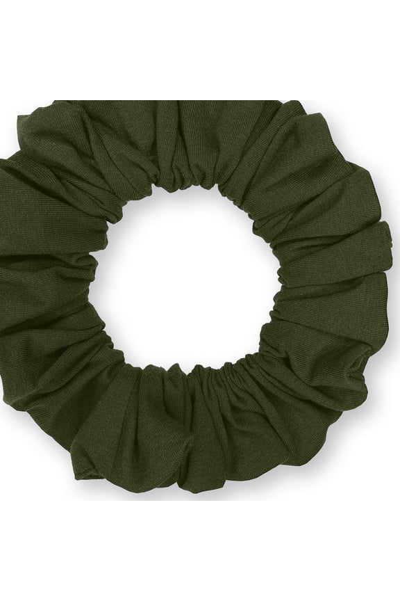 Scrunchies Cotton Knit Jumbo Size Ponytail Holder Made in USA Scrunchie King Olive