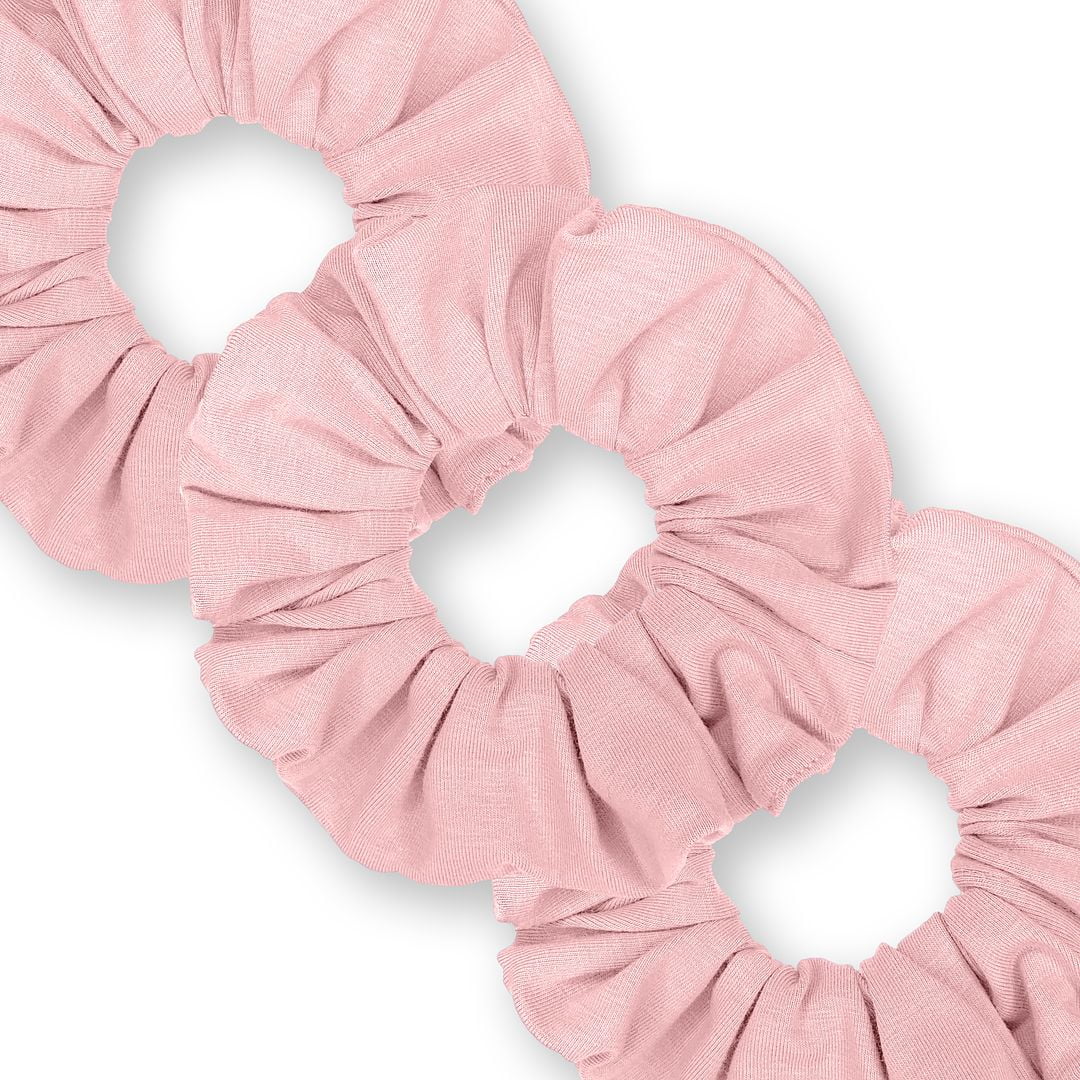 Scrunchies Cotton Knit Standard Size 3-Pack Ponytail Holder Made in USA Scrunchie King Blush