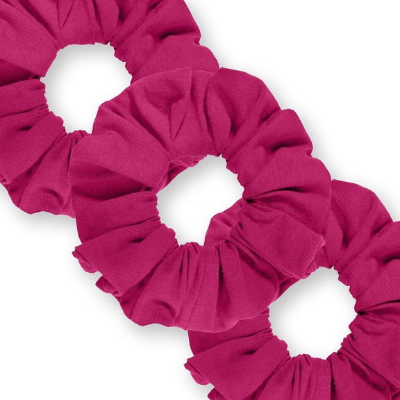 Scrunchies Cotton Knit Standard Size 3-Pack Ponytail Holder Made in USA Scrunchie King Fuchsia