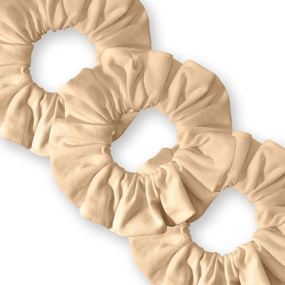 Scrunchies Cotton Knit Standard Size 3-Pack Ponytail Holder Made in USA Scrunchie King Nude