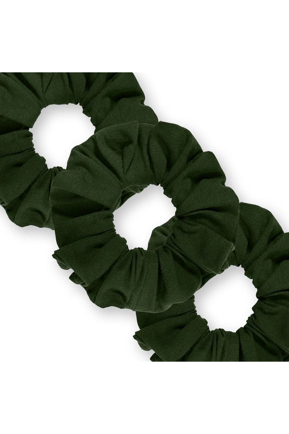 Scrunchies Cotton Knit Standard Size 3-Pack Ponytail Holder Made in USA Scrunchie King Olive