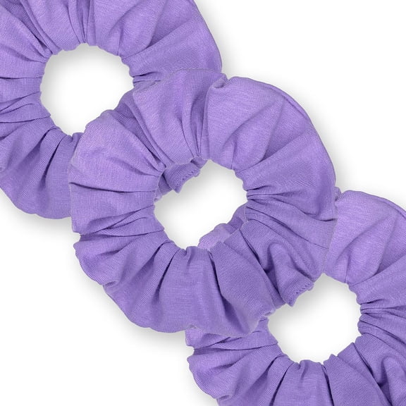Scrunchies Cotton Knit Standard Size 3-Pack Ponytail Holder Made in USA Scrunchie King Purple