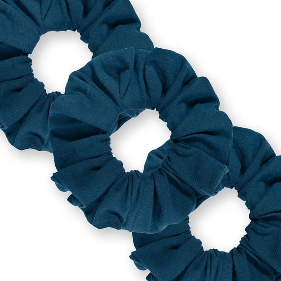 Scrunchies Cotton Knit Standard Size 3-Pack Ponytail Holder Made in USA Scrunchie King Teal