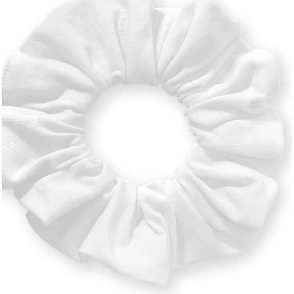 Scrunchies Cotton Knit Standard Size Ponytail Holder Made in USA Scrunchie King White