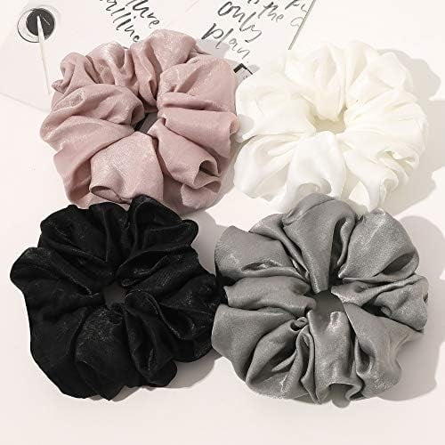 Scrunchies Hair Ties for Women - Big Silk Satin Scrunchie Exra Large  Gaint  Cute Scrunchy for Curl Thick Hair Ligas Para el Cabello De Mujer Decorations Hair Accessories  for Girls