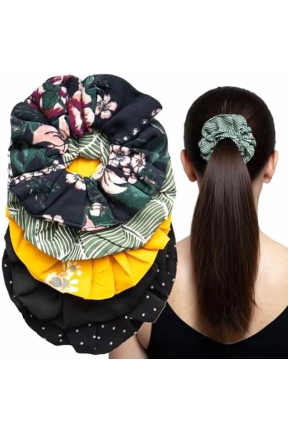 Scrunchies for Women - Match Your Mood & Outfit - , Snag-Free Hair Ties for  Hair Types Made from Sustainable Reclaimed Fabric - 5 Pack