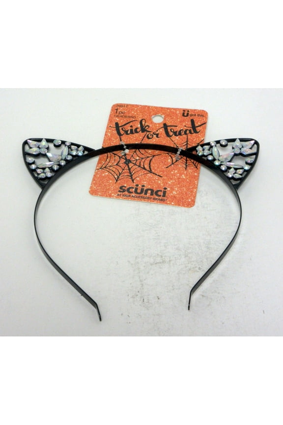 Scrunci - Trick or Treat - Cat Ear Rhinestone Headband
