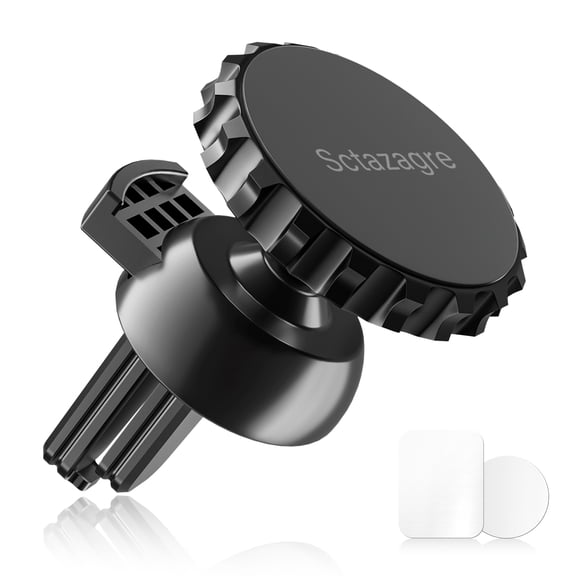 Sctazagre Magnetic Phone Car Mount Air Vent Magnet 4 Metal Plates Universal Mobile Phone Holders for Cars Compatible with iPhone 11 8 7 X Xr Xs SE Samsung S20 S10 S9 S8 Huawei Black