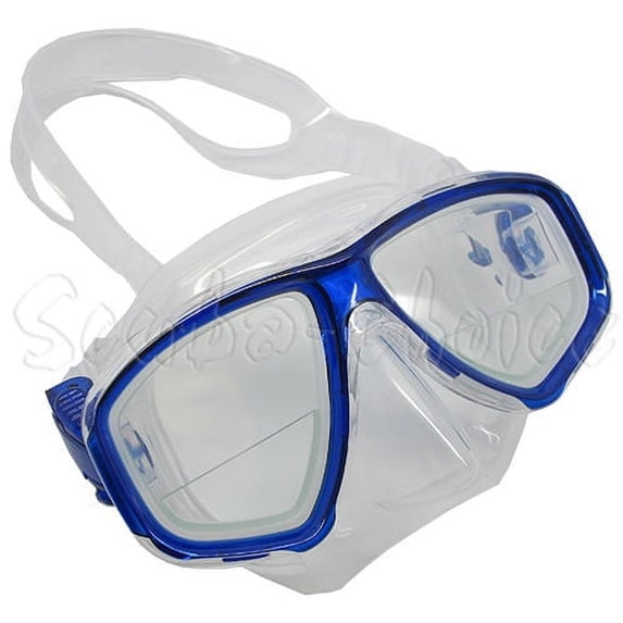 Scuba Blue Dive Mask FARSIGHTED Prescription RX 1/3 Optical Lenses (+4.0)