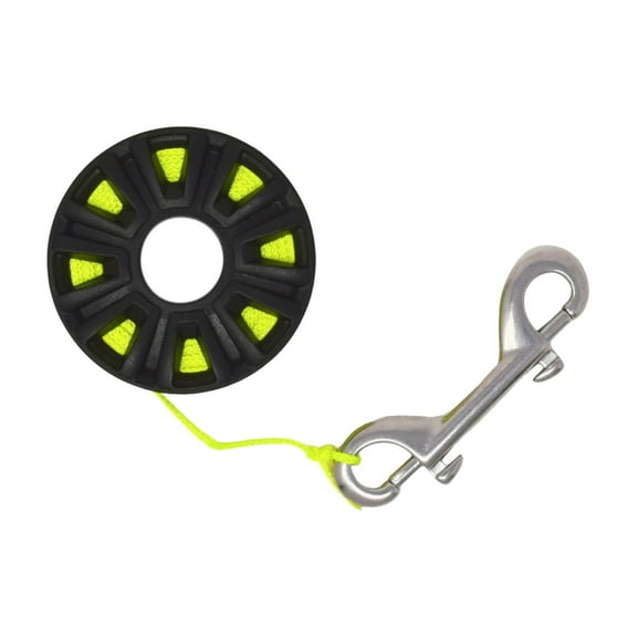 Scuba Choice Black Diving Finger Spool Reel 100ft, Yellow Line