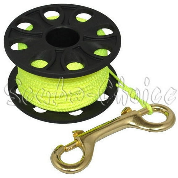 Scuba Choice Diving Compact Finger Spool 167ft Dive Reel- Yellow Line