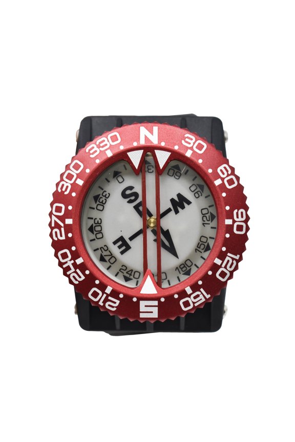 Diving Deluxe Aluminum Frame Wrist Compass, Red