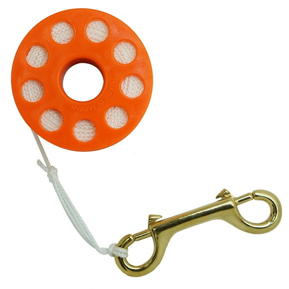 Scuba Choice Diving Orange Compact Finger Spool 65ft Dive Reel- White Line