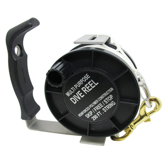 Scuba Choice Diving Stainless Steel Heavy Duty Multi-Purpose Dive Reel 290ft (Black)
