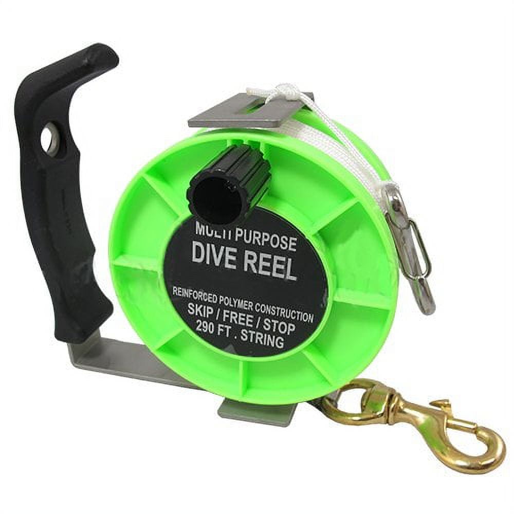 Scuba Choice Diving Stainless Steel Heavy Duty Multi-Purpose Dive Reel  290ft (Green) 