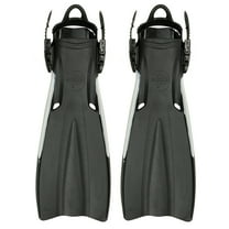 Scuba Choice Palantic Open Heel Rubber Dive Fins with Bag, Black(S)