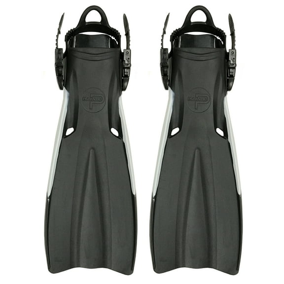 Scuba Choice Palantic Open Heel Rubber Dive Fins with Bag, Black(S)