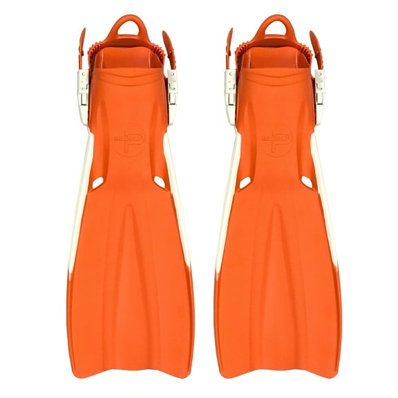 Scuba Choice Palantic Open Heel Rubber Dive Fins with Bag, Orange(M)